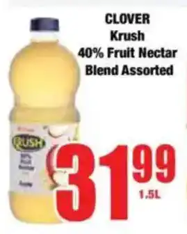 Boxer CLOVER Krush 40% Fruit Nectar Blend Assorted offer