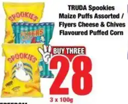 Boxer TRUDA Spookies Maize Puffs Assorted/ Flyers Cheese & Chives Flavoured Puffed Corn offer