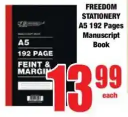 Boxer FREEDOM STATIONERY A5 192 Pages Manuscript Book offer