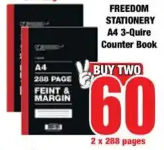 Boxer FREEDOM STATIONERY A4 3-Quire Counter Book offer