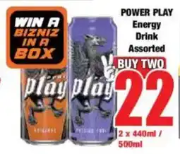 Boxer POWER PLAY Energy Drink Assorted offer