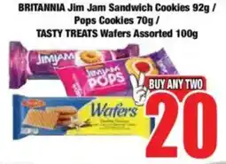 Boxer BRITANNIA Jim Jam Sandwich Cookies/ Pops Cookies/ TASTY TREATS Wafers Assorted offer