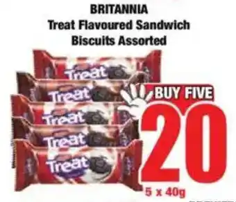 Boxer BRITANNIA Treat Flavoured Sandwich Biscuits Assorted offer