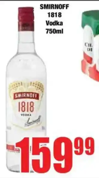 Boxer SMIRNOFF 1818 Vodka offer