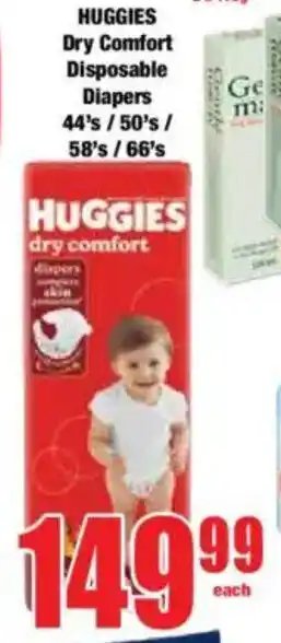 Boxer HUGGIES Dry Comfort Disposable Diapers offer