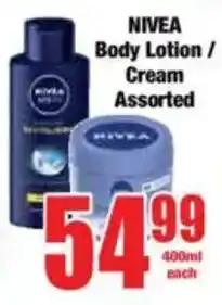 Boxer NIVEA Body Lotion/ Cream Assorted offer