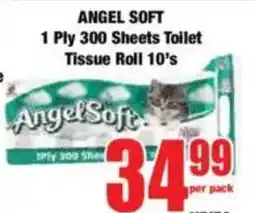 Boxer ANGEL SOFT 1 Ply 300 Sheets Toilet Tissue Roll offer