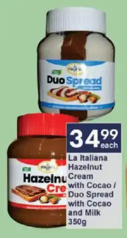 President Hyper La Italiana Hazelnut Cream with Cocoa/ Duo Spread with Cocoa and Milk offer