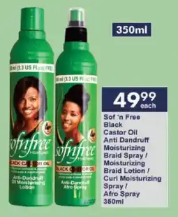 President Hyper Sof 'n Free Black Castor Oil Anti Dandruff Moisturizing Braid Spray/ Moisturizing Braid Lotion/ Curl Moisturizing Spray offer