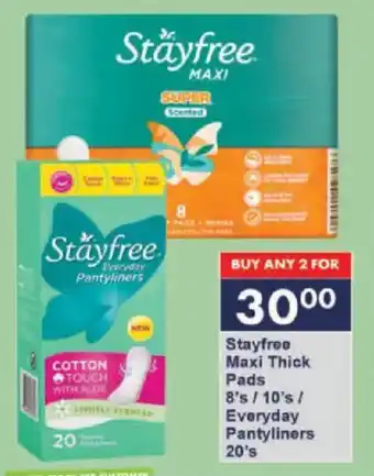 President Hyper Stayfree Maxi Thick Pads/ Everyday Pantyliners offer