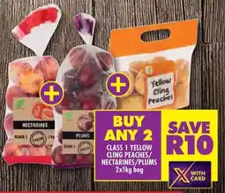 Shoprite Class 1 yellow cling peaches/ nectarines/ plums offer