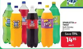 Makro SPARLETTA or TWIST Soft Drinks offer