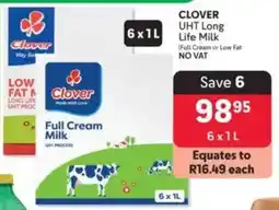 Makro CLOVER UHT Long Life Milk (Full Cream or Low Fat) offer