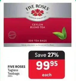 Makro FIVE ROSES Tagless Teabags offer