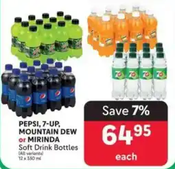 Makro PEPSI, 7-UP, MOUNTAIN DEW or MIRINDA Soft Drink Bottles offer