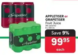 Makro APPLETISER or GRAPETISER Fruit Juice offer