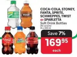 Makro COCA-COLA, STONEY, FANTA, SPRITE, SCHWEPPES, TWIST or SPARLETTA Soft Drink Bottles offer