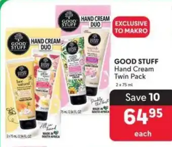 Makro GOOD STUFF Hand Cream Twin Pack offer