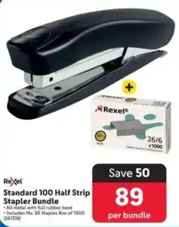 Makro Rexel Standard 100 Half Strip Stapler Bundle offer