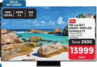 Makro TCL 165 cm (65") Smart Mini LED Google TV offer