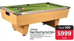 Makro Shoot Vegas Wood Top Pool Table offer