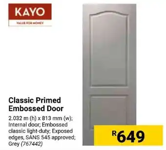 Builders Express KAYO Classic Primed Embossed Door offer