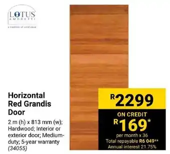 Builders Express Horizontal Red Grandis Door offer