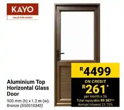 Builders Express KAYO Aluminium Top Horizontal Glass Door offer