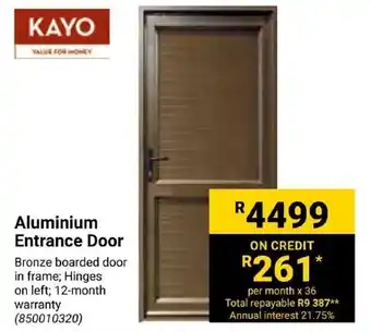 Builders Express KAYO Aluminium Entrance Door offer