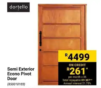 Builders Express Dortello Semi Exterior Econo Pivot Door offer