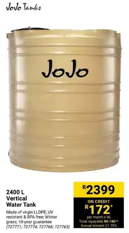 Builders Express JoJo Vertical Water Tank offer