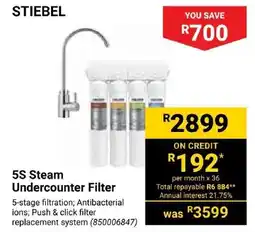 Builders Express STIEBEL 5S Steam Undercounter Filter offer