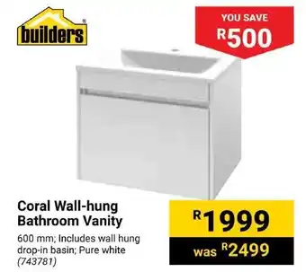 Builders Express Coral Wall-hung Bathroom Vanity offer