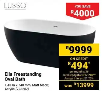 Builders Express LUSSO Ella Freestanding Oval Bath offer