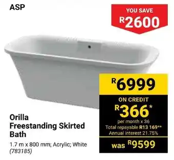 Builders Express ASP Orilla Freestanding Skirted Bath offer