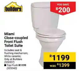 Builders Express Miami Close-coupled Front Flush Toilet Suite offer