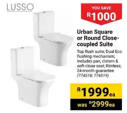 Builders Express LUSSO Urban Square or Round Close- coupled Suite offer