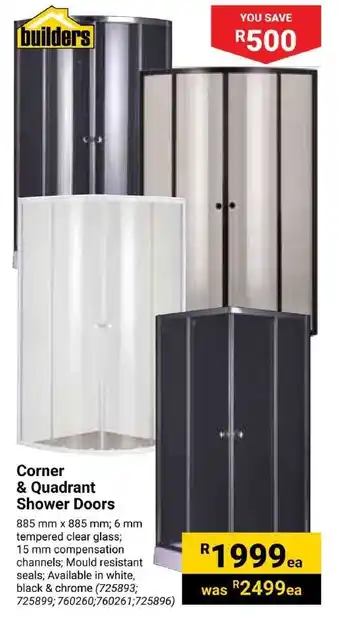 Builders Express Corner & Quadrant Shower Doors offer