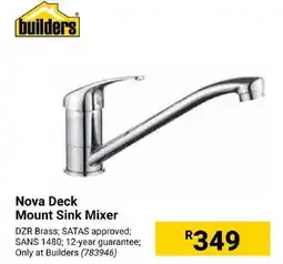 Builders Express Nova Deck Mount Sink Mixer offer