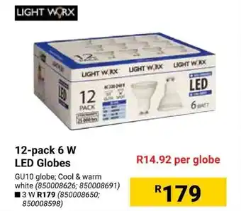 Builders Express LIGHT WORX 6 W LED Globes offer