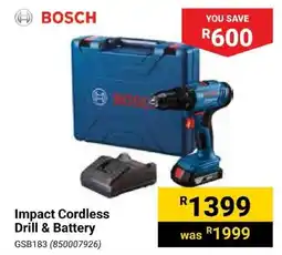 Builders Express BOSCH Impact Cordless Drill & Battery offer