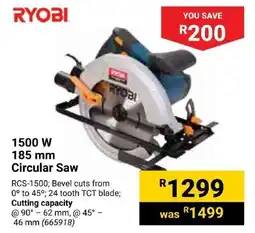 Builders Express RYOBI 1500 W Circular Saw offer