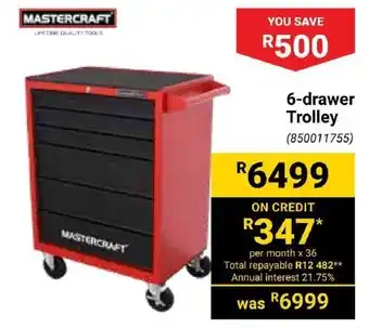 Builders Express MASTERCRAFT 6-drawer Trolley offer