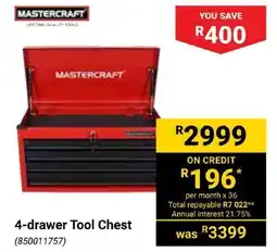 Builders Express MASTERCRAFT 4-drawer Tool Chest offer