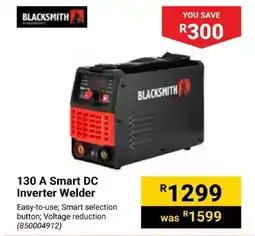 Builders Express BLACKSMITH 130 A Smart DC Inverter Welder offer