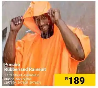 Builders Express Poncho Rubberised Rainsuit offer