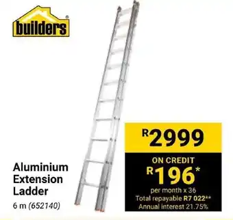 Builders Express Aluminium Extension Ladder offer