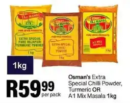 Take 'n Pay Osman's Extra Special Chilli Powder, Turmeric OR A1 Mix Masala offer