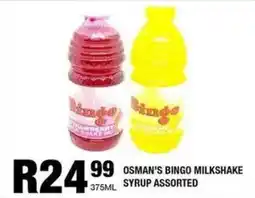 Take 'n Pay Osman's bingo milkshake syrup assorted offer