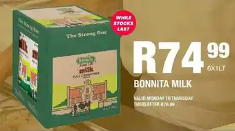 Take 'n Pay Bonnita milk offer